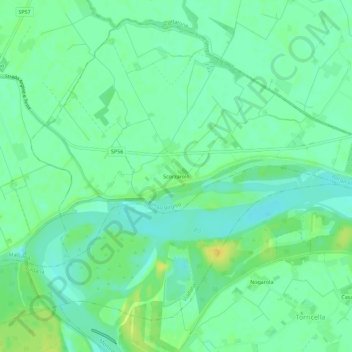 Topografische kaart Scorzarolo, hoogte, reliëf