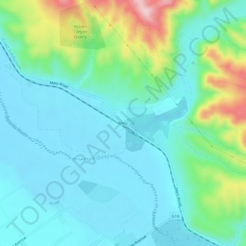 Topografische kaart Metz, hoogte, reliëf