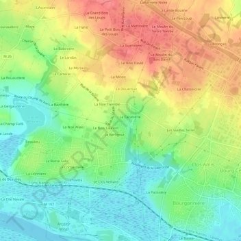 Topografische kaart La Brulerie, hoogte, reliëf