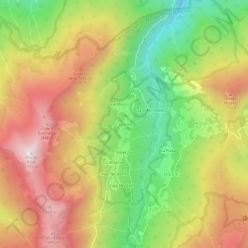 Topografische kaart Tagliole, hoogte, reliëf