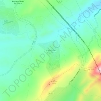 Topografische kaart Los Rancajales, hoogte, reliëf