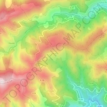 Topografische kaart La Batie, hoogte, reliëf