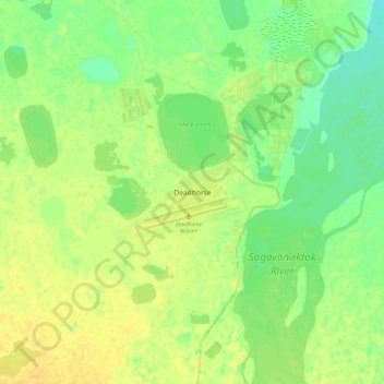 Topografische kaart Deadhorse, hoogte, reliëf