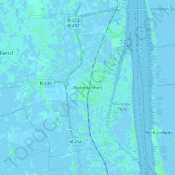 Topografische kaart Rodenkirchen, hoogte, reliëf