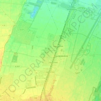 Topografische kaart Lagerlechfeld, hoogte, reliëf