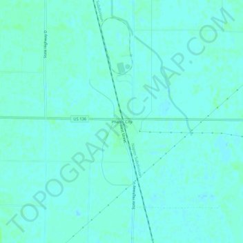 Topografische kaart Phelps City, hoogte, reliëf