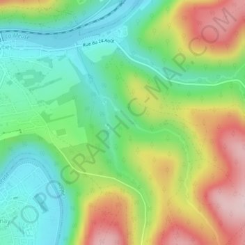 Topografische kaart Pierre St Martin, hoogte, reliëf