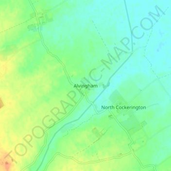 Topografische kaart Alvingham, hoogte, reliëf