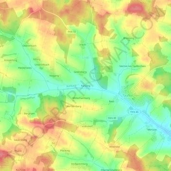 Topografische kaart Ranzing, hoogte, reliëf