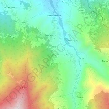 Topografische kaart Garadassi, hoogte, reliëf