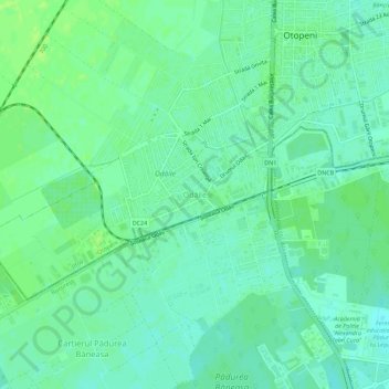 Topografische kaart Odăile, hoogte, reliëf