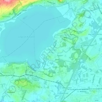 Topografische kaart Garbagnate Rota, hoogte, reliëf
