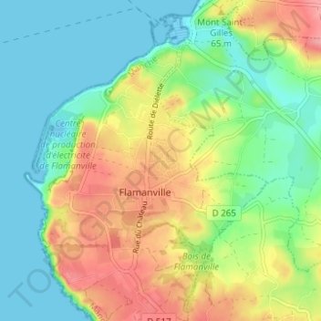 Topografische kaart Cités du Valtac, hoogte, reliëf