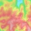 Topografische kaart Les Mathieux, hoogte, reliëf