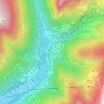 Topografische kaart Oz, hoogte, reliëf