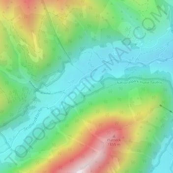 Topografische kaart Seidlwinkl, hoogte, reliëf