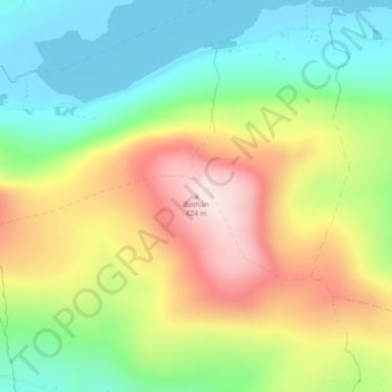 Topografische kaart Bohaun, hoogte, reliëf