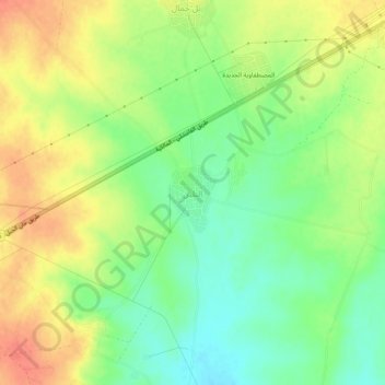 Topografische kaart At-Telin, hoogte, reliëf