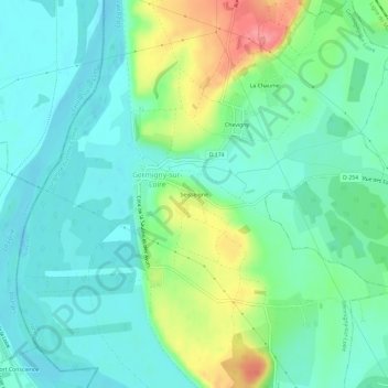 Topografische kaart Seisseigne, hoogte, reliëf