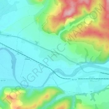 Topografische kaart Coldău, hoogte, reliëf