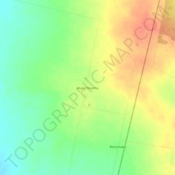 Topografische kaart Mujer Muerta, hoogte, reliëf