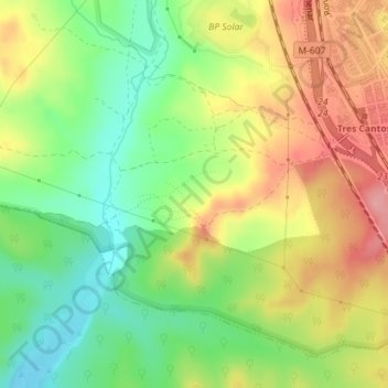 Topografische kaart Valdeloshielos, hoogte, reliëf