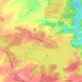 Topografische kaart Golden Lakes Village, hoogte, reliëf