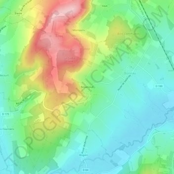 Topografische kaart Besanceuil, hoogte, reliëf