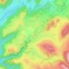 Topografische kaart Poux, hoogte, reliëf