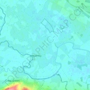 Topografische kaart Ponthen, hoogte, reliëf