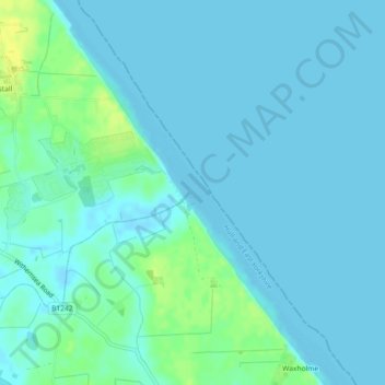 Topografische kaart Sand le Mere, hoogte, reliëf