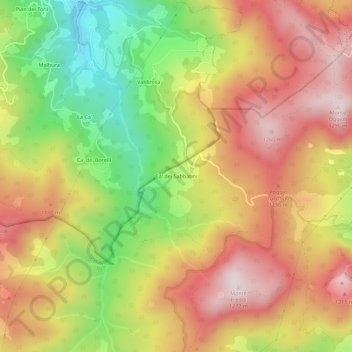 Topografische kaart Ca' dei Sabbatini, hoogte, reliëf