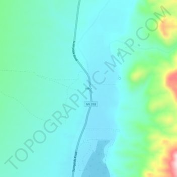 Topografische kaart Hiko, hoogte, reliëf