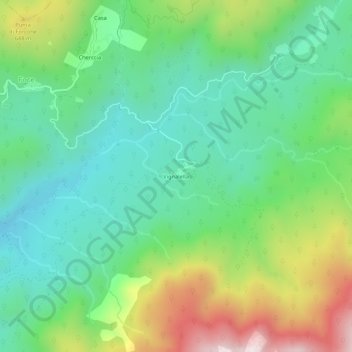 Topografische kaart Vignalella, hoogte, reliëf