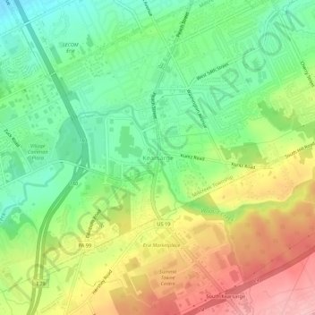 Topografische kaart Kearsarge, hoogte, reliëf