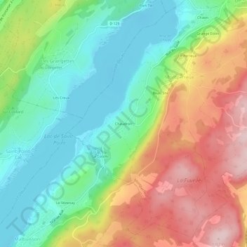Topografische kaart Chaudron, hoogte, reliëf