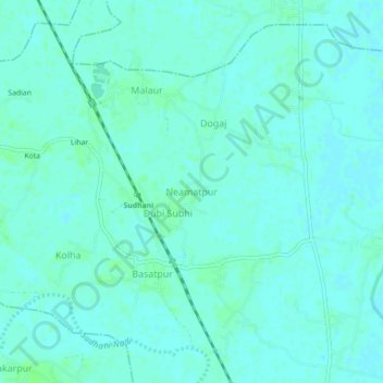 Topografische kaart Neamatpur, hoogte, reliëf