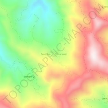 Topografische kaart Gualberto Villarroel, hoogte, reliëf