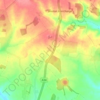 Topografische kaart World's End, hoogte, reliëf