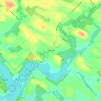 Topografische kaart Eramosa, hoogte, reliëf