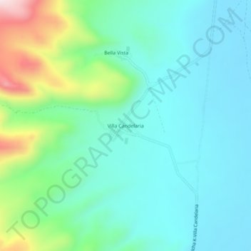 Topografische kaart Villa Candelaria, hoogte, reliëf
