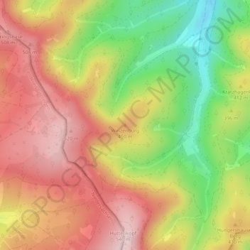Topografische kaart Winzenburg, hoogte, reliëf
