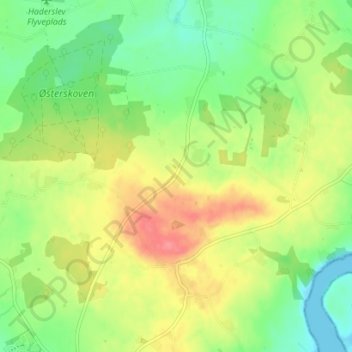 Topografische kaart Sillerup Bjerg, hoogte, reliëf