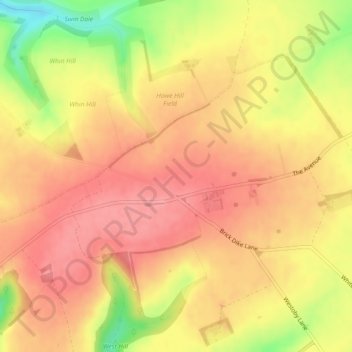 Topografische kaart High Hunsley, hoogte, reliëf