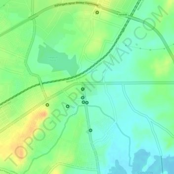 Topografische kaart Kishangarh, hoogte, reliëf