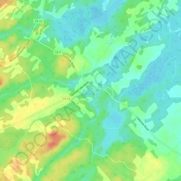 Topografische kaart Fallbrook, hoogte, reliëf