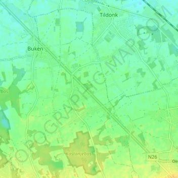 Topografische kaart Delle, hoogte, reliëf