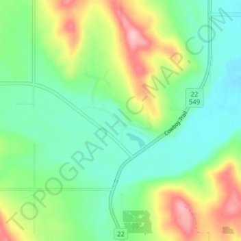 Topografische kaart Millarville, hoogte, reliëf