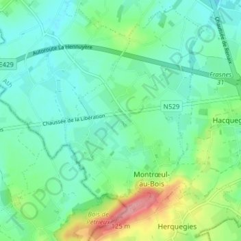 Topografische kaart Mianvaing, hoogte, reliëf