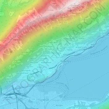 Topografische kaart Flüela, hoogte, reliëf